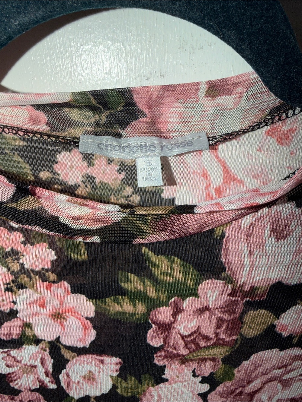 Charlotte Russe Black Floral Long Sleeve Bodycon Dress - Picture 3 of 4
